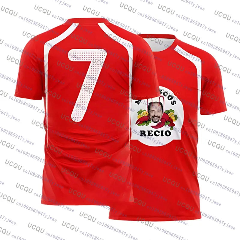 Amador Recio Football Jerseys Seafood Shrimp Recio Print T-Shirt Quick Drying Sportswear Summer Beach Tee Men's Women's T-Shirts