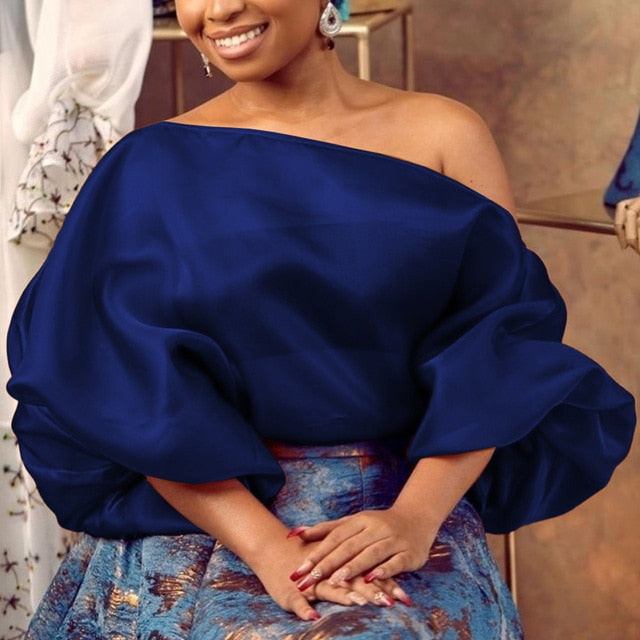 Lantern Sleeve Sexy Tops