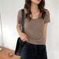 AOSSVIAO 2026 V-neck Solid Thin Summer Pullover Women Sweater Female Knitted Ribbed Sweater Slim Short Sleeve Bodycon Sweater