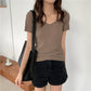 AOSSVIAO 2026 V-neck Solid Thin Summer Pullover Women Sweater Female Knitted Ribbed Sweater Slim Short Sleeve Bodycon Sweater
