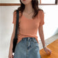 AOSSVIAO 2026 V-neck Solid Thin Summer Pullover Women Sweater Female Knitted Ribbed Sweater Slim Short Sleeve Bodycon Sweater