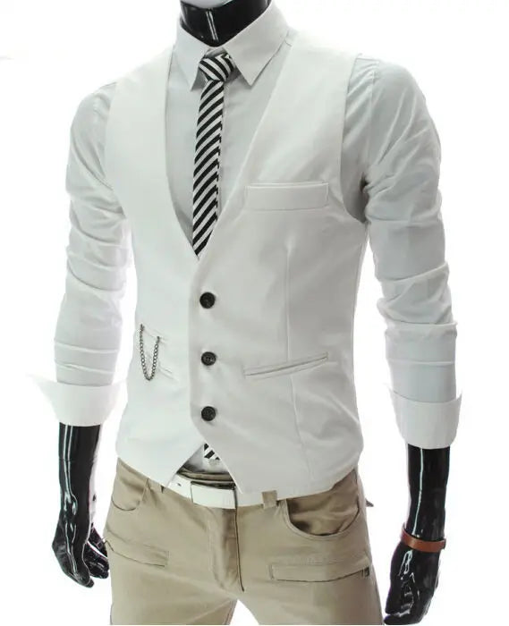 M-7XL 2025 New Dress Vests For Men Slim Fit Mens Suit Vest Male Waistcoat Gilet Homme Casual Sleeveless Formal Business Jacket