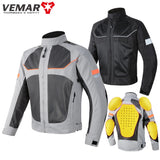 Vemar Summer Men Motorcycle Jacket Motocross Protective Gear Jacket Coat Male Racing Reflective Oxford Clothing Motorbike Jacket