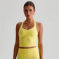 Solid Color Sports Tank Top Women Fitness Bra TightsCross Back Gym Clothe Underwear Yoga Vest High impact shockproof Chest Pad