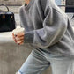 Loose Large Size Cashmere Sweater Women Korean Mid Length 100% Pure Merino Wool Knitt French Pullover 2024 Autumn Winter Jumper