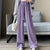 Autumn New Elastic Waist Drawstring Casual Straight Sporty Casual Wide Leg Pants Solid All-Match Basic Trousers Women Clothes