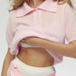 Wolfeel Summer New Polo Collar Hollow Knitted Short Sleeved Sweater Women's Bubble Sleeve T-shirt Female Simple Knitted Sweater