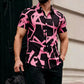 2026 New Men's Short-Sleeve Shirt, Stylish Color-Blocked Irregular Pattern Print Shirt, Outdoor Casual Hawaiian Shirt, XS-6XL