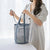 2024 New Korean Beach Bag Fashion Mesh Hollow Fitness Shoulder Bag Leisure Swimming Bag Travel Storage Washbag