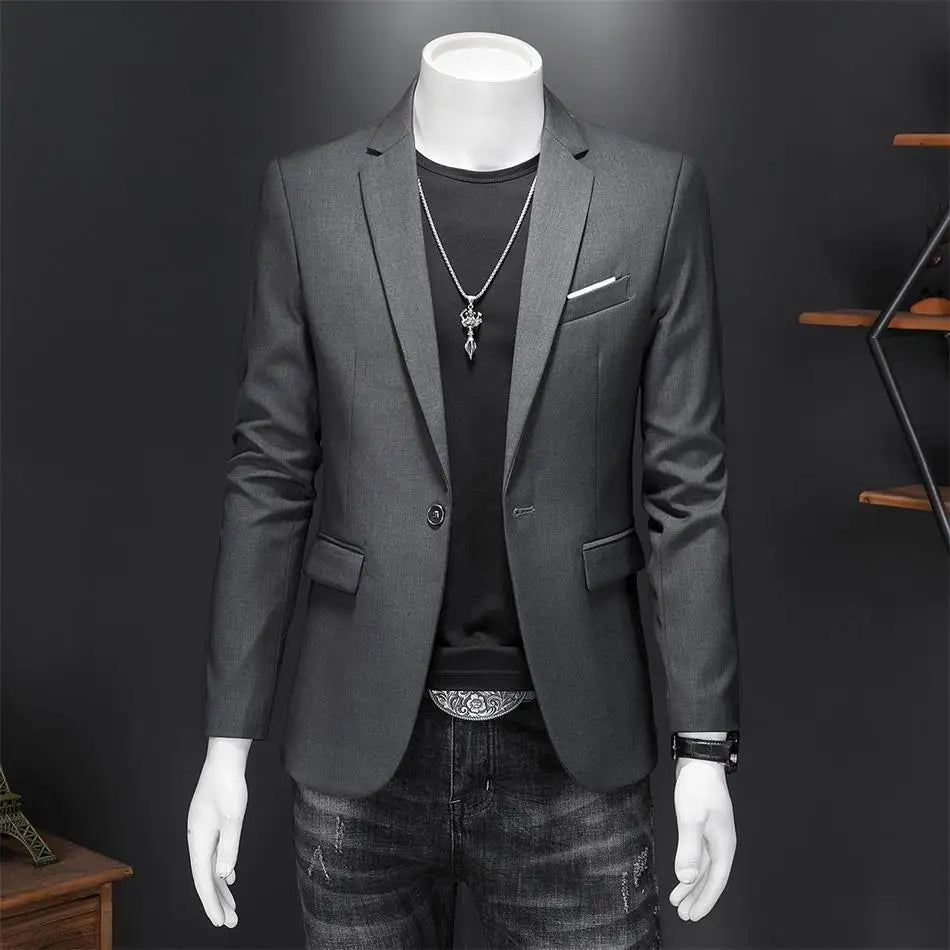 Boutique Fashion Solid Color High-end Brand Casual Business Men's Blazer Groom Wedding Gown Blazers for Men Suit Tops Jacke Coat