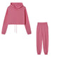 Winter Tracksuit Women Two Piece Set - Oversized Hoodie Sweatpants Solid Color Sportswear Suit |Casual Sweatshirt Trouser Set