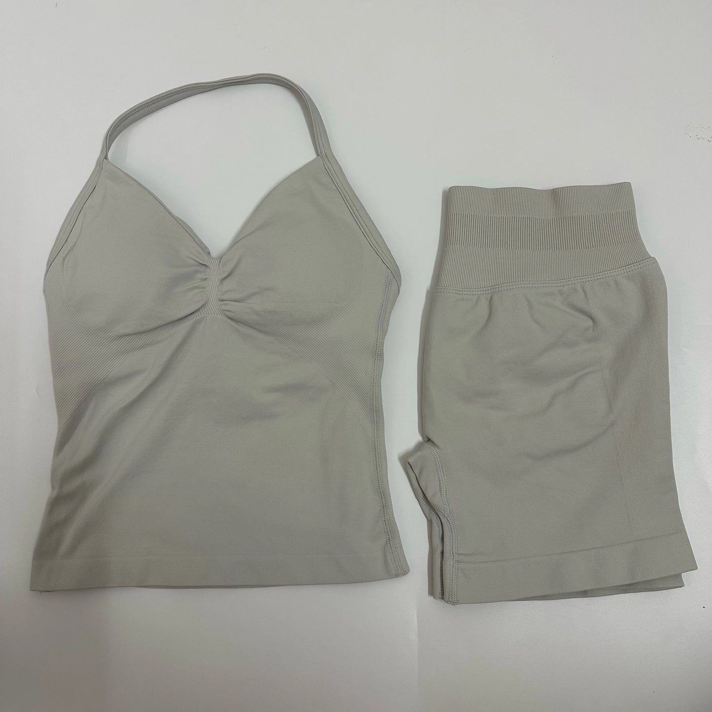 Impact Yoga Set Women Padded Halter Tank Top Scrunch Butt Lifting Gym Shorts Set Summer Sportswear Workout Clothes
