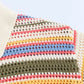 Women's Striped Crochet Knit Crop Sweater, Polo Collar, Short Sleeve, Button-up, Female Outerwear, Chic Tops, Fashion