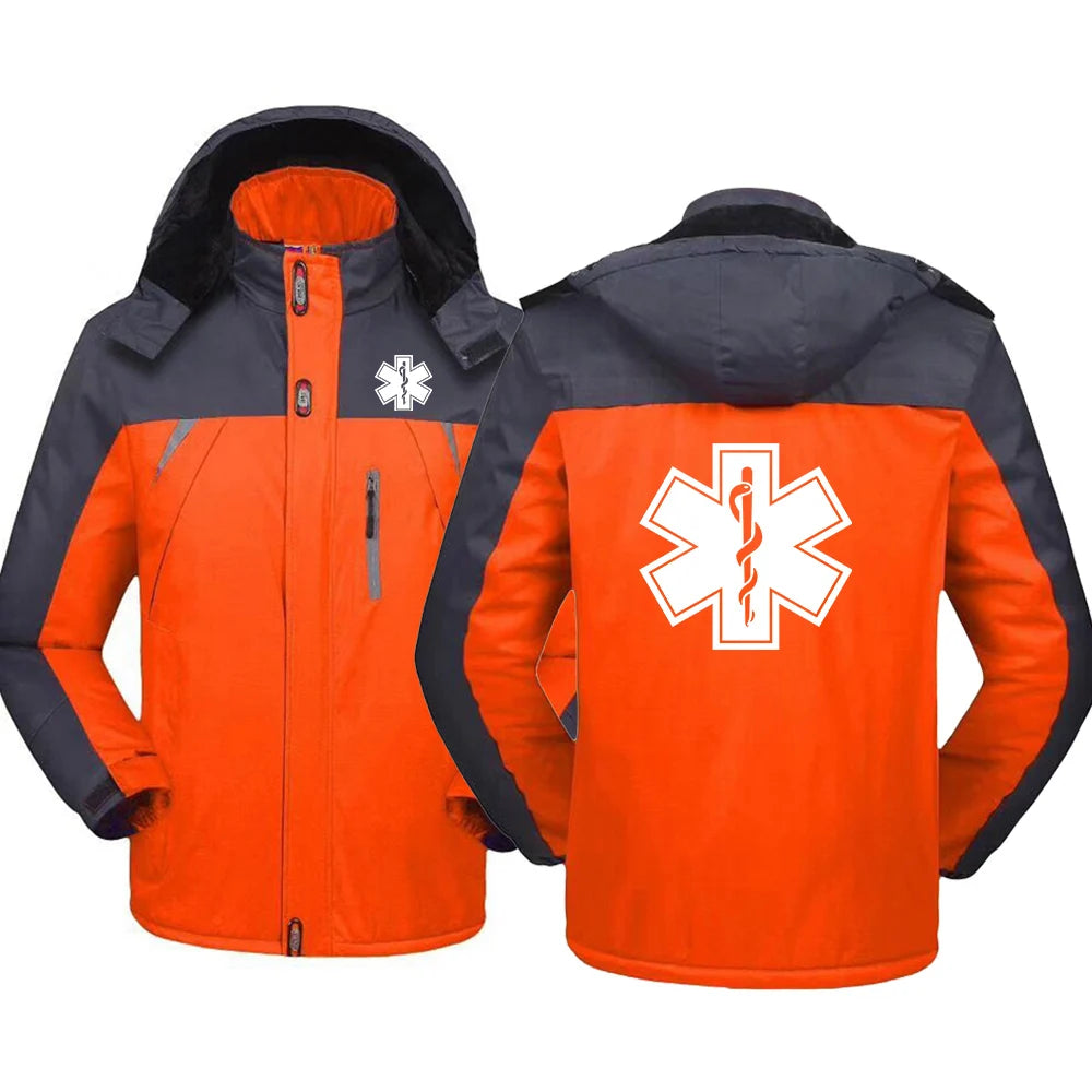EMT Emergency Ambulance 2024 Men Zipper Jacket Windbreaker Windproof Thicken Outwear Outdoor Sport Comfortable Versatile Coat