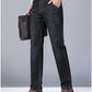 New Men Light Luxury Stretch Slim Fit Pants Comfortable Soft Business Fashion Straight Casual Denim Trousers Male Brand Clothing