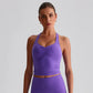 Solid Color Sports Tank Top Women Fitness Bra TightsCross Back Gym Clothe Underwear Yoga Vest High impact shockproof Chest Pad
