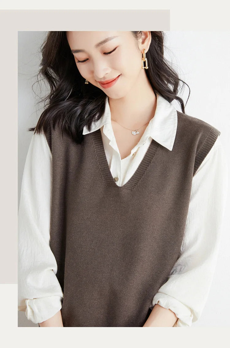 Spring Autumn Knitted Vest for Women Clothes Fashion Casual Thin Sweater Vests Harajuku Tank Tops Ropa Mujer Elegant Blusas