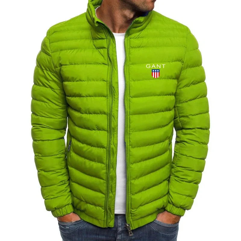 Men's lightweight warm jacket, casual horizontal stripes, high-quality jacket, 2026 fashionable jacket