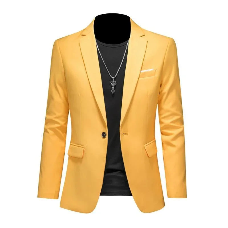 Boutique Fashion Solid Color High-end Brand Casual Business Men's Blazer Groom Wedding Gown Blazers for Men Suit Tops Jacke Coat