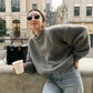 Loose Large Size Cashmere Sweater Women Korean Mid Length 100% Pure Merino Wool Knitt French Pullover 2024 Autumn Winter Jumper