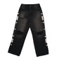 Gothic Diamond Punk Hip Hop Men's Slim Jeans Damaged Destroyed Hole Baggy Denim Long Trouser Pants Y2k Streetwear Ripped Jeans