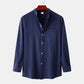 2026 Spring Summer New Mens Slim Fit Solid Color Long Sleeve Shirt Cotton Linen Casual Top Breathable ventilate absorb sweat