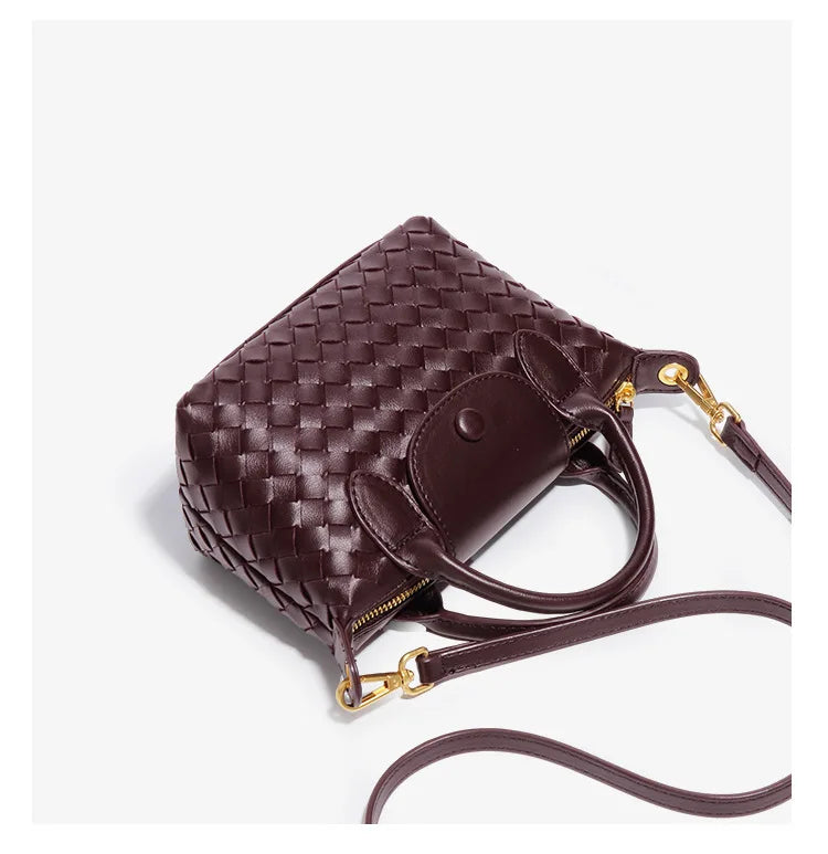 Handwoven single-shoulder small dumpling bag, fashionable bucket bag, new simple ladies crossbody lunch box bag, small tote bag