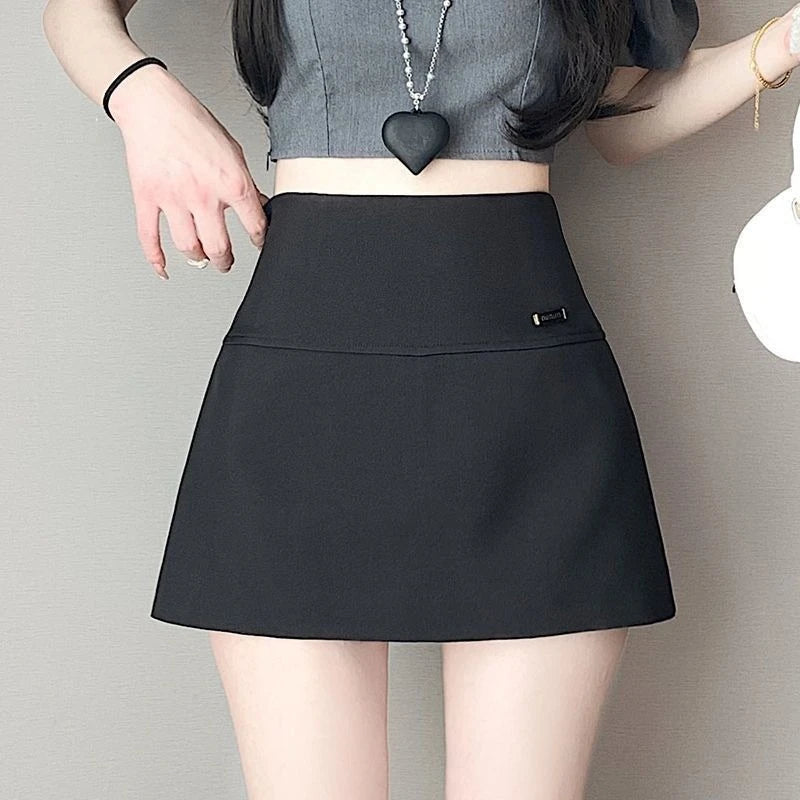 Skirt Pants Skirt Female Spring and Summer New High-waisted Thin A Word Skirts Pants Open Fork Package Hip Business Skirt