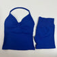 Impact Yoga Set Women Padded Halter Tank Top Scrunch Butt Lifting Gym Shorts Set Summer Sportswear Workout Clothes