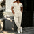 Men's Waffle Knit Stand Collar T Shirt and Pants Set Color Block Casual Streetwear Summer Tracksuit