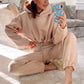 Winter Tracksuit Women Two Piece Set - Oversized Hoodie Sweatpants Solid Color Sportswear Suit |Casual Sweatshirt Trouser Set