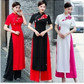 2026 chinese sexy nightclub dress improved cheongsam flower print qipao dress+shorts set hotel spa work dress beauty uniform