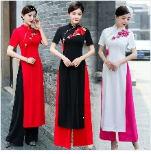 2026 chinese sexy nightclub dress improved cheongsam flower print qipao dress+shorts set hotel spa work dress beauty uniform