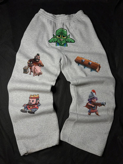 Y2k Street High Street Clothing Fashion Cartoon Pattern Casual Pants Men's Retro Loose Harajuku High Waist Pants Couple Style