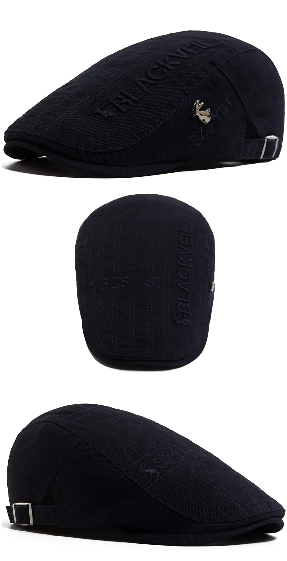 Men Beret Fashion Rabbit Embroidery Flat Caps Spring Summer Visor For Male Fashion Vintage Newsboy Cap Casual Berets Adjustable