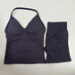 Impact Yoga Set Women Padded Halter Tank Top Scrunch Butt Lifting Gym Shorts Set Summer Sportswear Workout Clothes