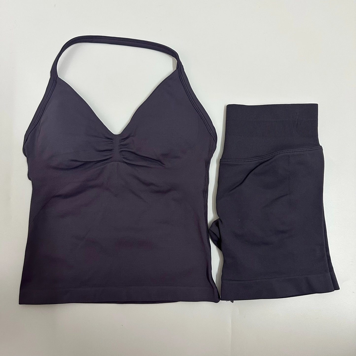 Impact Yoga Set Women Padded Halter Tank Top Scrunch Butt Lifting Gym Shorts Set Summer Sportswear Workout Clothes