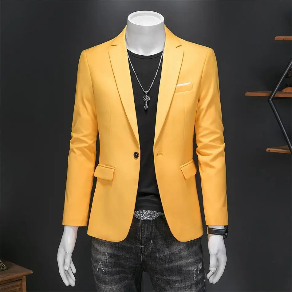 Boutique Fashion Solid Color High-end Brand Casual Business Men's Blazer Groom Wedding Gown Blazers for Men Suit Tops Jacke Coat