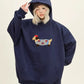Women Sweatshirt Streetwear Couples Tops Casual Loose Hoodie Autumn Winter Cartoon Dog Embroidery Hooded Pullover