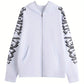 Letter Print Long Sleeve Zip Up Hoodies, Cyber Y2K Gothic Punk Sweatshirt, Women's Clothing