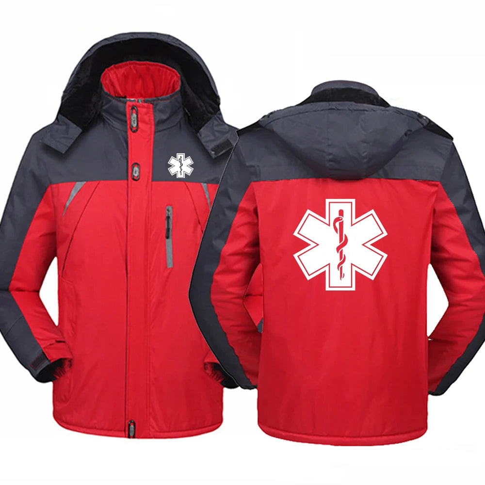 EMT Emergency Ambulance 2024 Men Zipper Jacket Windbreaker Windproof Thicken Outwear Outdoor Sport Comfortable Versatile Coat