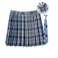 Women Summer Plaid Pleated Skirt With Necktie Bowtie Korean Jk Skirt Uniform Japanese School Preppy A Line Mini Skirts