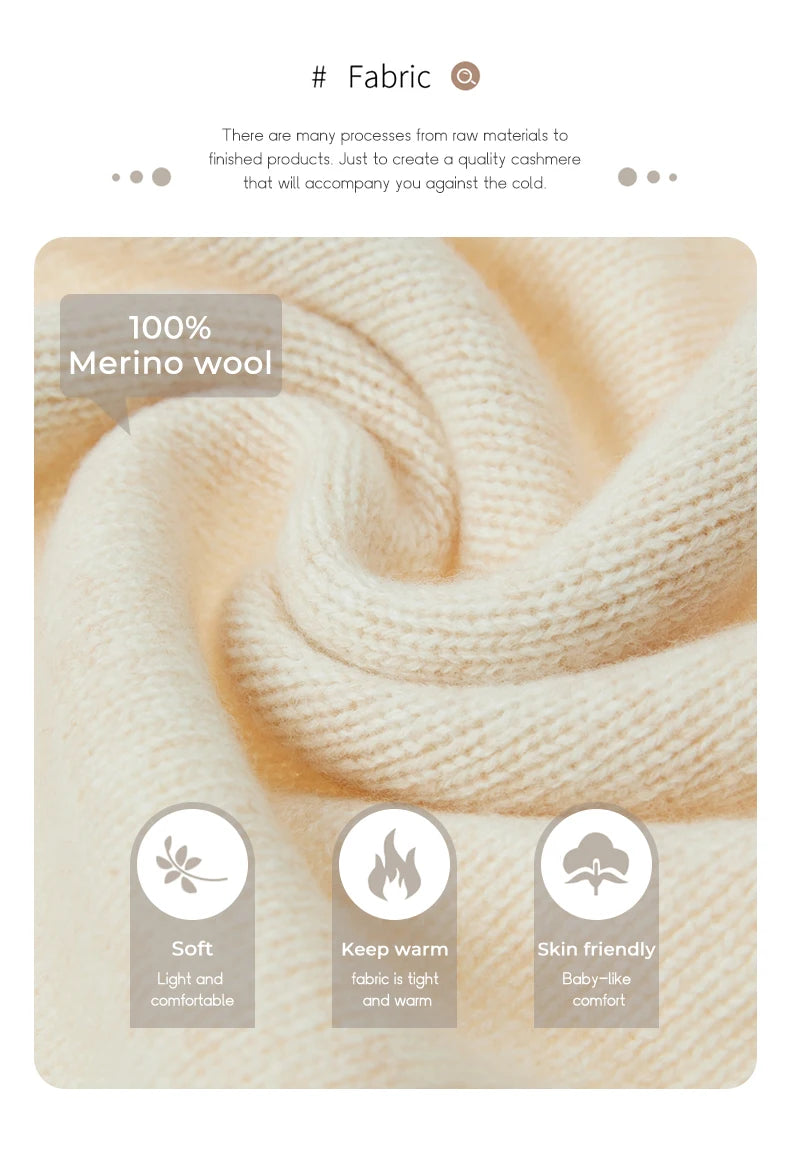 Loose Large Size Cashmere Sweater Women Korean Mid Length 100% Pure Merino Wool Knitt French Pullover 2024 Autumn Winter Jumper