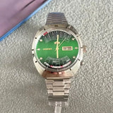 automatic mechanical unisex Orient watch with large rotating dial, fully functional stainless steel Japanese movement