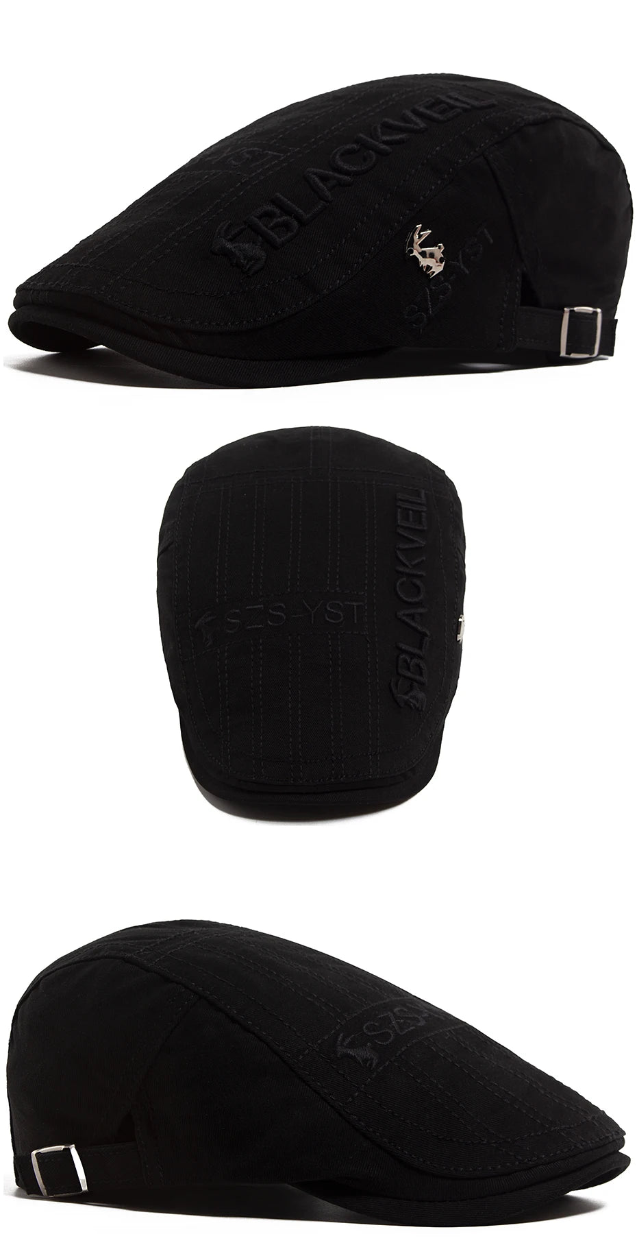 Men Beret Fashion Rabbit Embroidery Flat Caps Spring Summer Visor For Male Fashion Vintage Newsboy Cap Casual Berets Adjustable