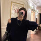Loose Large Size Cashmere Sweater Women Korean Mid Length 100% Pure Merino Wool Knitt French Pullover 2024 Autumn Winter Jumper