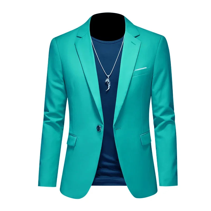 Boutique Fashion Solid Color High-end Brand Casual Business Men's Blazer Groom Wedding Gown Blazers for Men Suit Tops Jacke Coat