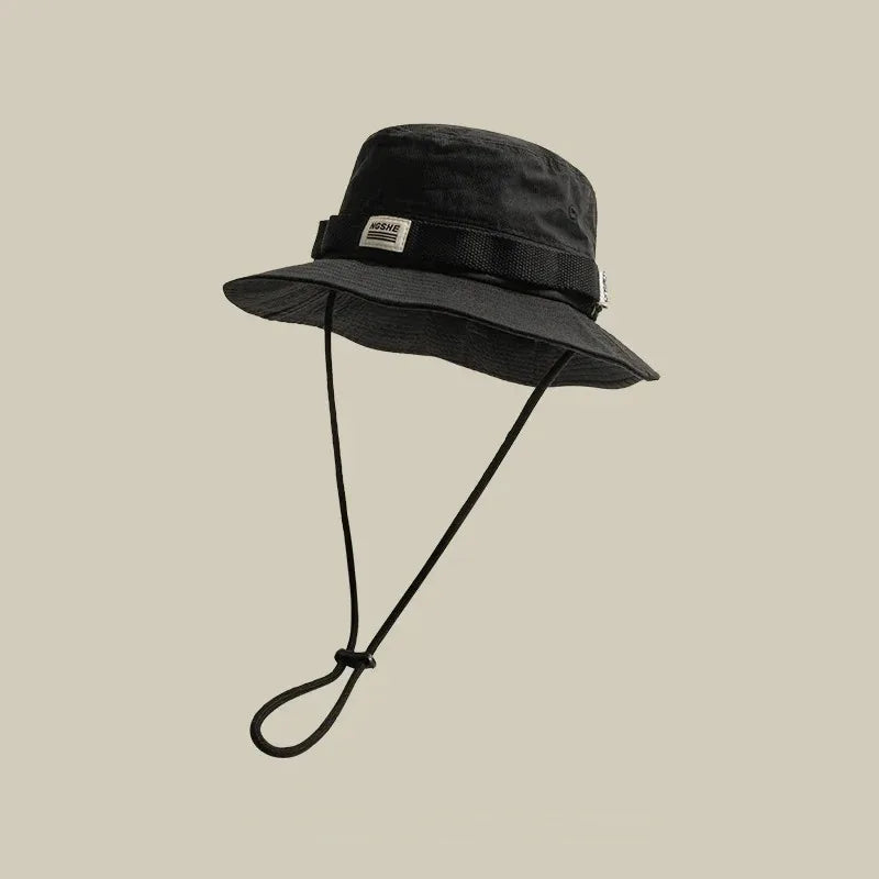 Summer New Bucket Hat For Men Fisherman Cap Fishing Outdoor Sunshade Big Brim Panama Hat Sunscreen Riding Hiking Suncreen Sunhat