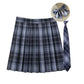 Women Summer Plaid Pleated Skirt With Necktie Bowtie Korean Jk Skirt Uniform Japanese School Preppy A Line Mini Skirts