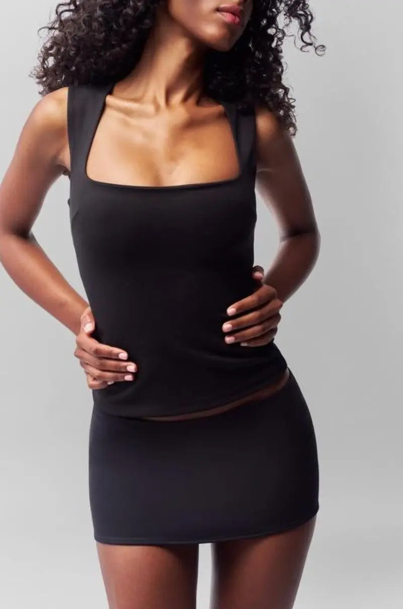 Guiz Low-Waist Elastic Hip-Hugging Skirt, Black Skirt, Versatile Mini Sexy Women's Short Skirt